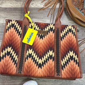 Wrangler Women's Geometric Tote Bag - Brown and Black